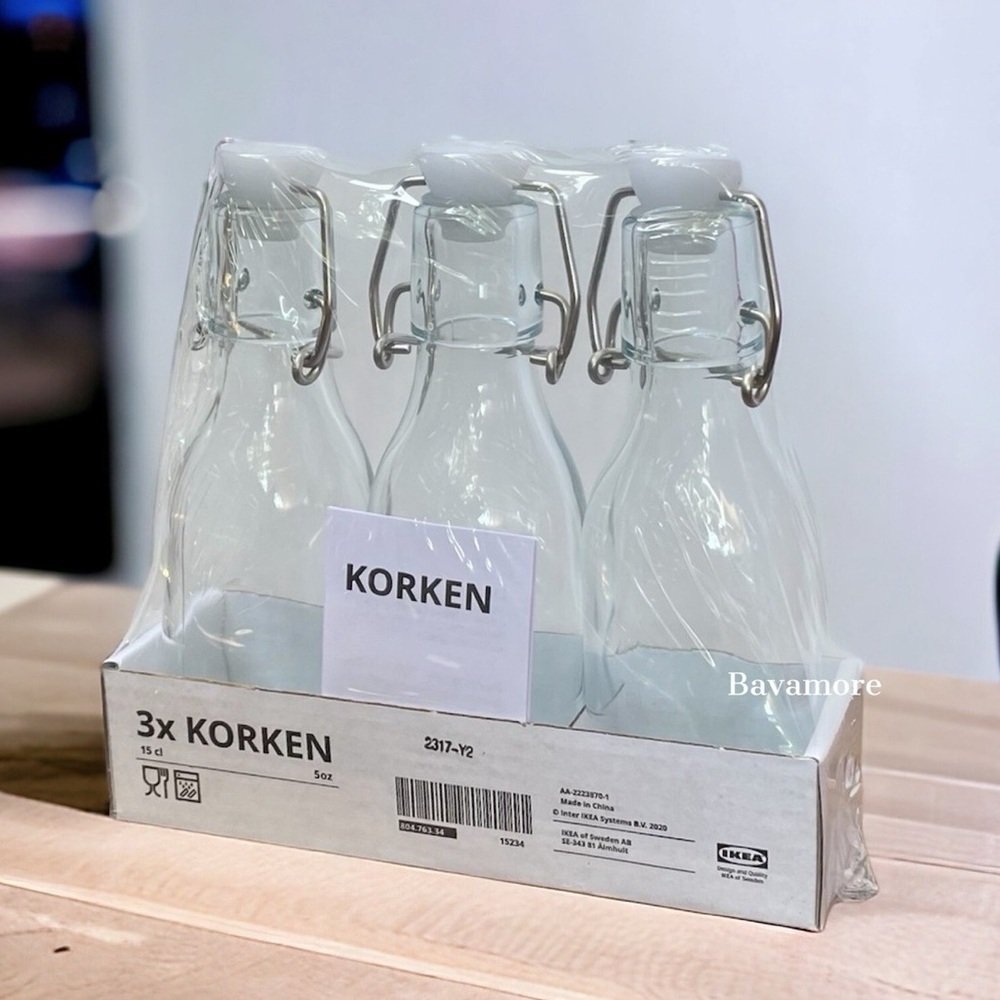 3-PACK Glass Swing Top Bottles Set of 3 Bottle With Stopper Clear Glass 5 oz - Picture 3 of 6
